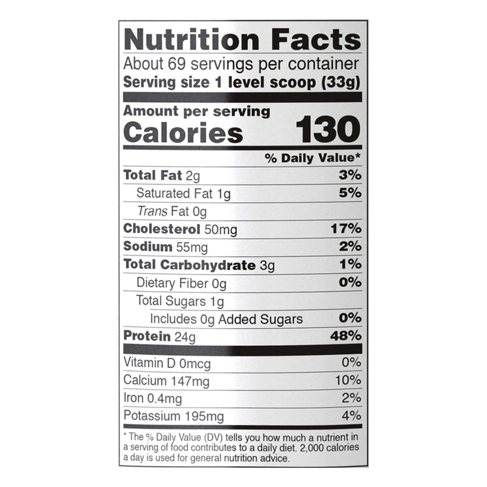 NOW Foods Whey Protein Concentrate nutrition facts close up