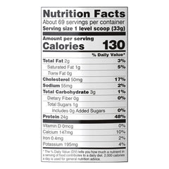 NOW Foods Whey Protein Concentrate nutrition facts close up