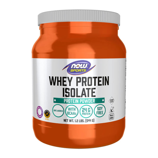 NOW Foods Whey Protein Isolate unflavored powder for versatile shakes