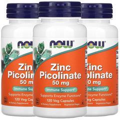 NOW Foods Zinc Picolinate 50 mg bottle front for daily mineral support.