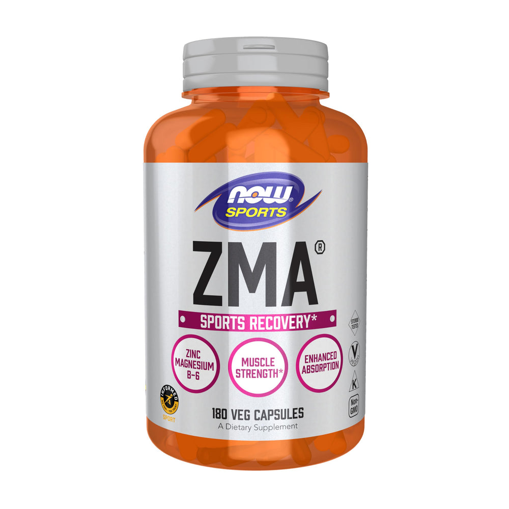 NOW Foods ZMA capsules shown for easy nightly use and post-workout support