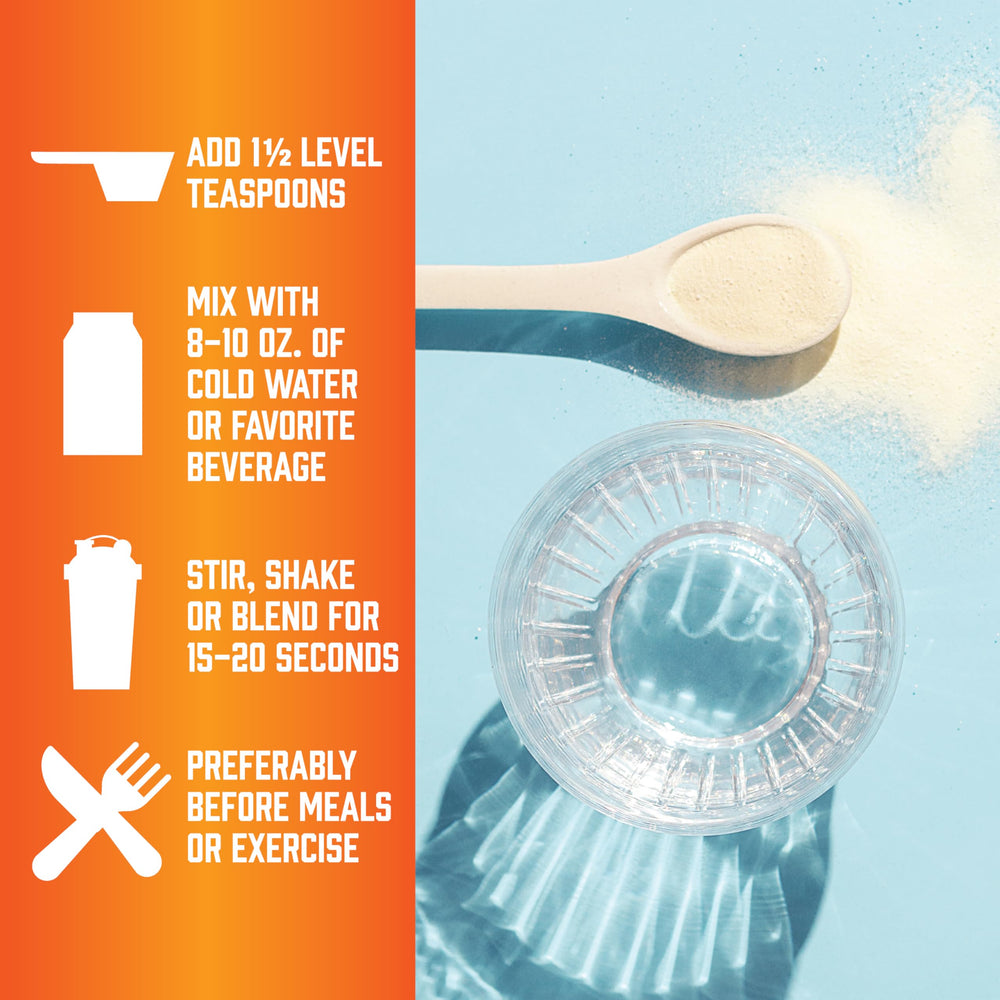 NOW Sports BCAA powder scoop ready to mix into shakes for flavor-friendly nutrition