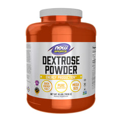 NOW Foods Dextrose powder bottle for quick energy support during workouts.