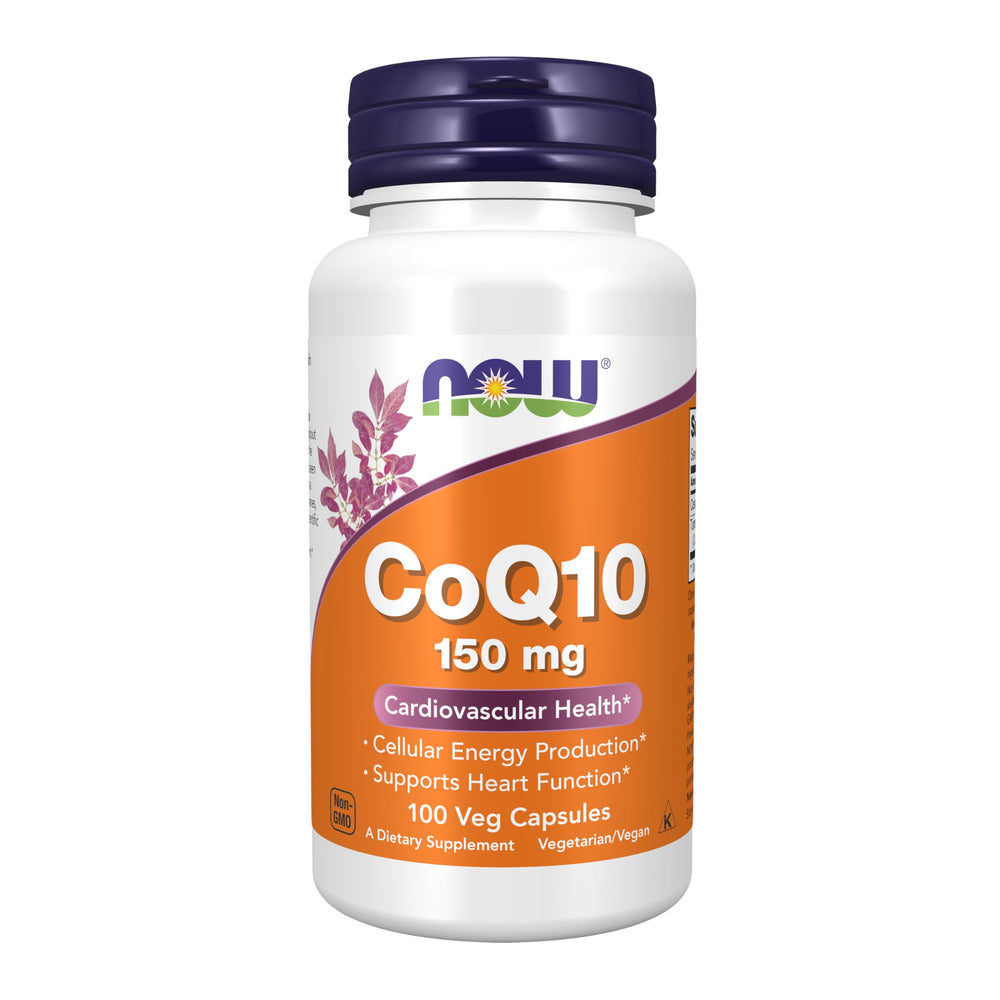 NOW Foods CoQ10 capsules bottle with energy support labeling