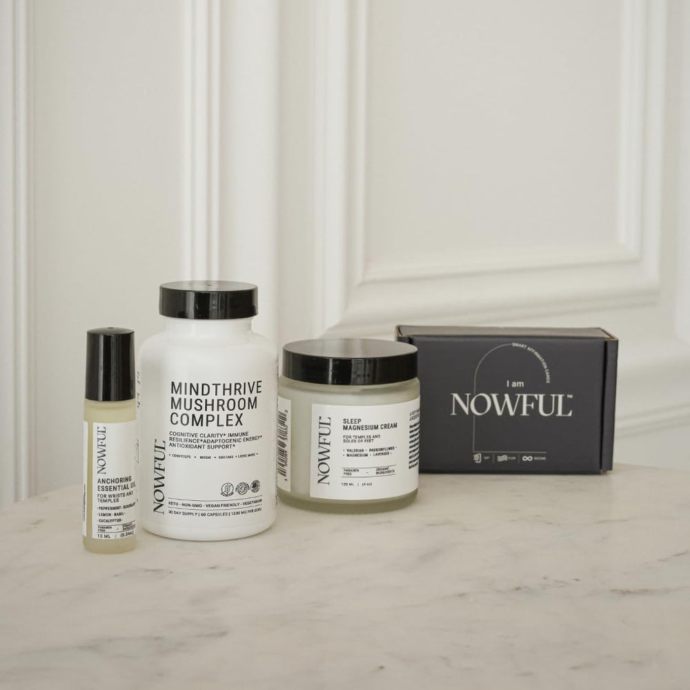 Nowful magnesium sleep balm demonstrates a gentle massage for nighttime wind-down.