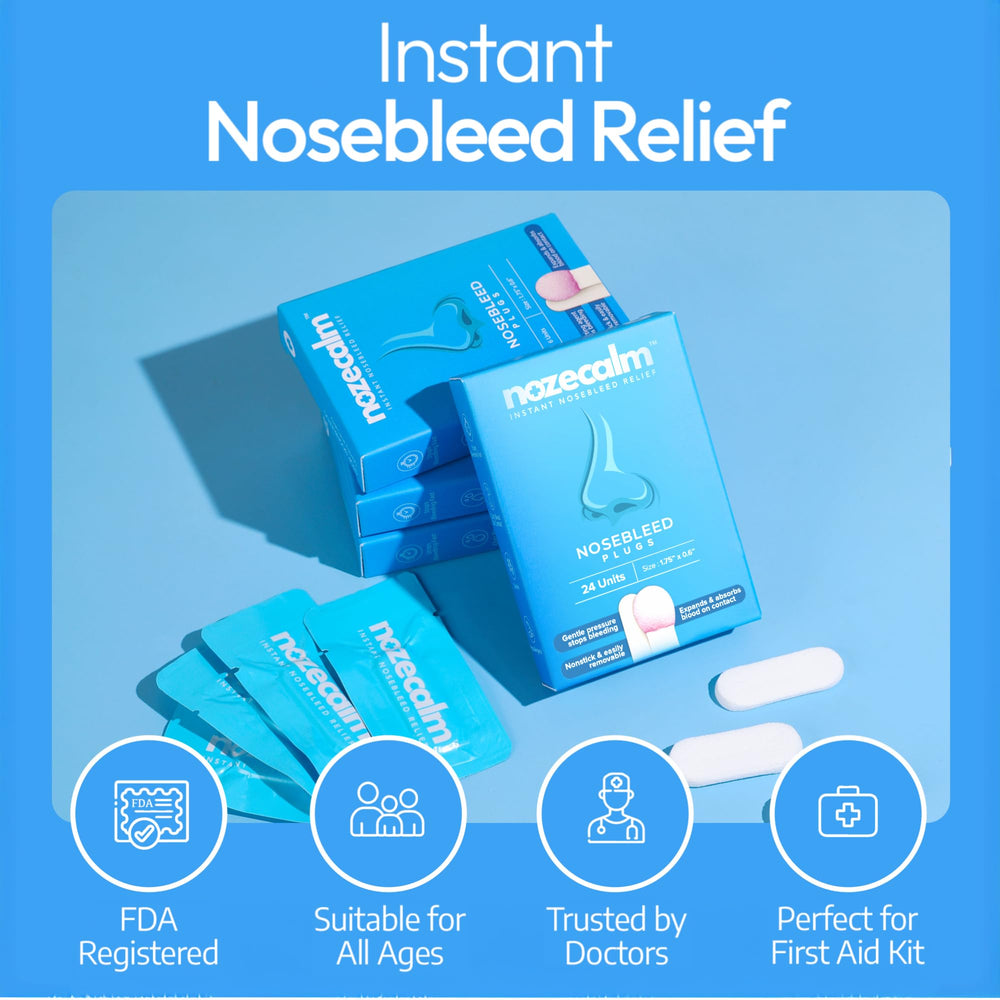 In-use NozeCalm nasal plug showing discreet application