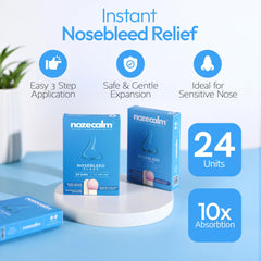 Individually wrapped NozeCalm plugs ideal for travel and first aid