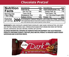 NuGo Dark Pretzel bar packaging highlighting gluten-free and vegan credentials.