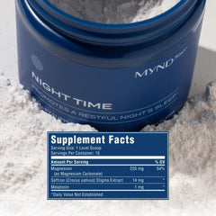 Nu Skin MYND360 bedtime glass ready to support a consistent sleep-wake cycle.