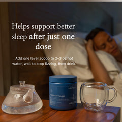 Nu Skin MYND360 glass with liquid ready for a relaxing evening ritual.