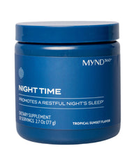 Nu Skin MYND360 powder jar for a calming bedtime ritual and restful sleep.