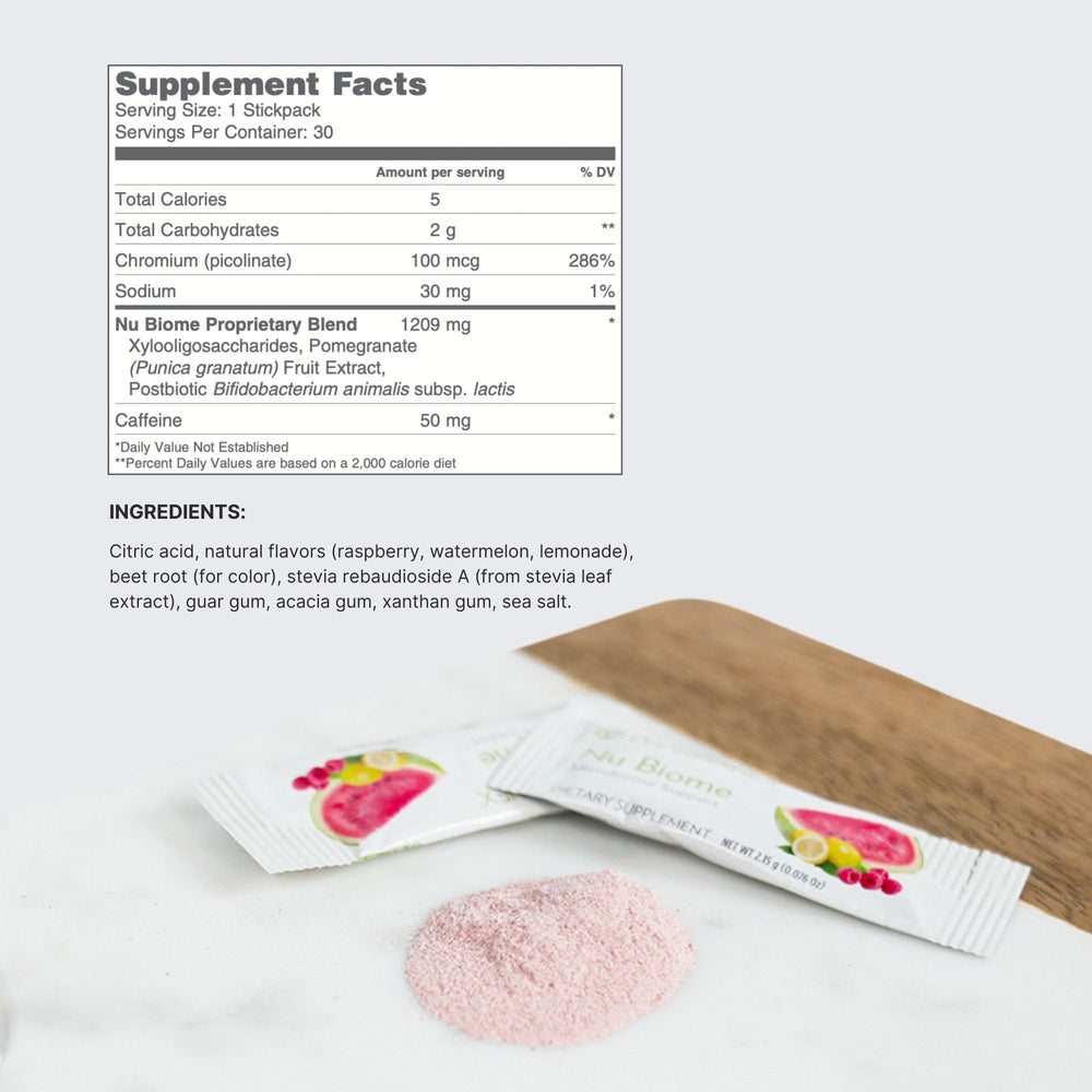 Nu Skin Pharmanex Nu Biome flavor splash highlights refreshing taste.