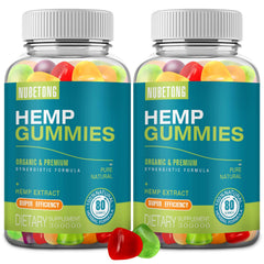 Nubetong hemp gummies bottle front for daily calm and restful sleep.