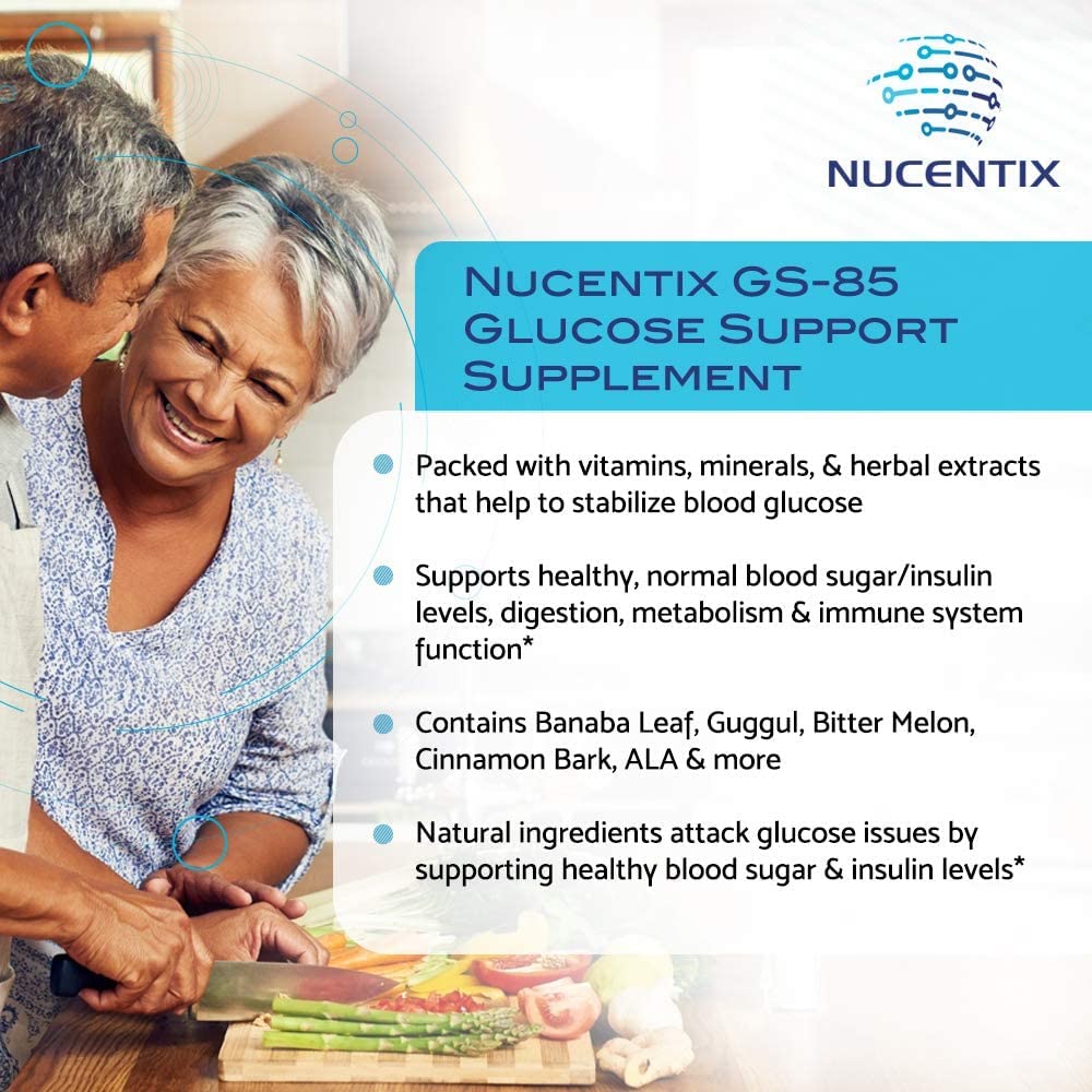Nucentix GS-85 label highlights 20 natural ingredients.