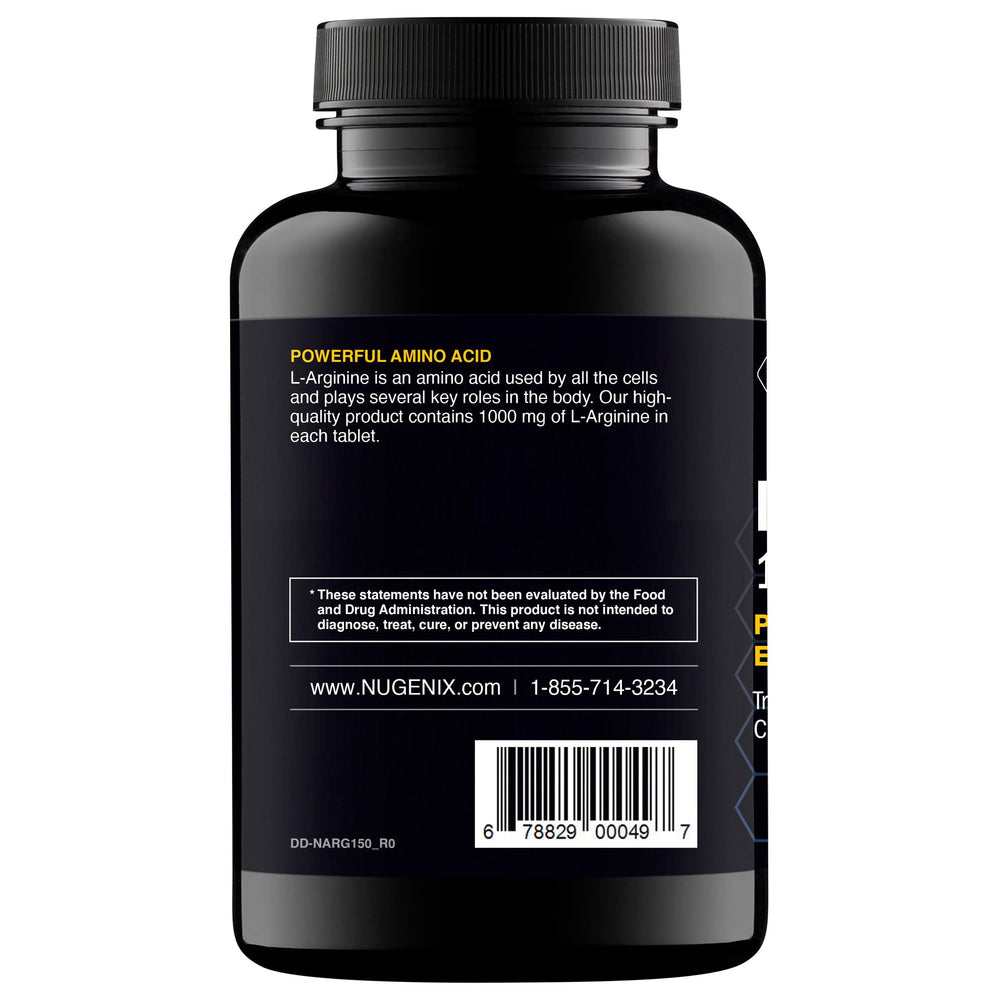 Nugenix Essentials L-Arginine label detail highlighting premium sourcing.