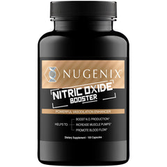Nugenix Nitric Oxide Booster bottle for easy daily use.