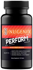 Nugenix Perform bottle front highlighting nitric oxide support for vitality