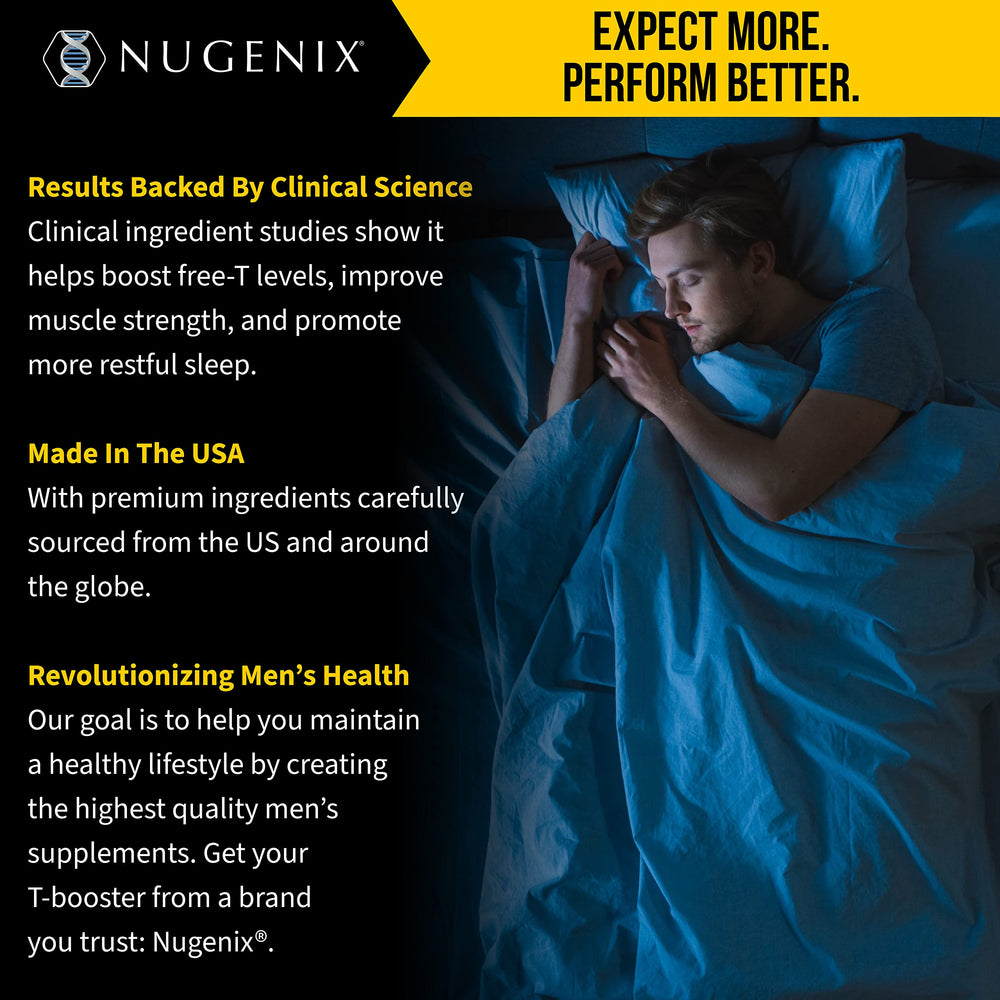 Nugenix PM ZMA packaging box conveys trusted nighttime vitality brand