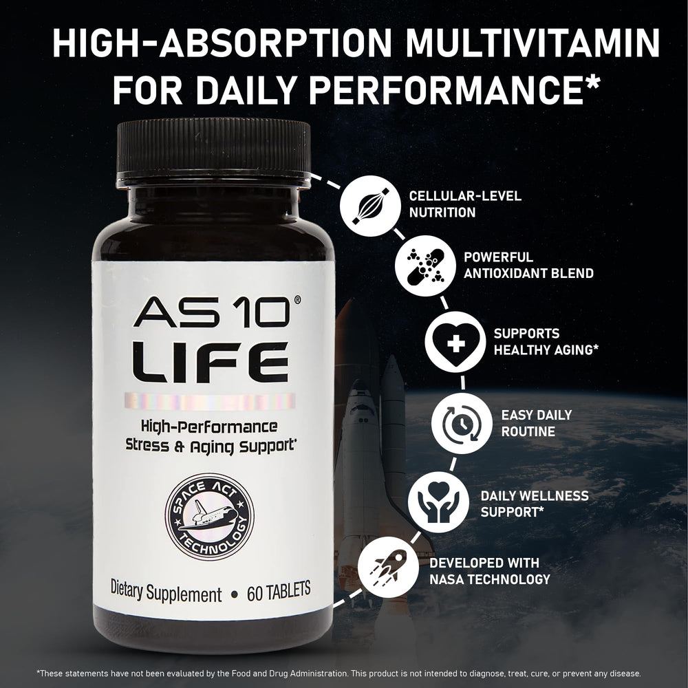 BioRelease technology label on AS10 Life packaging emphasizing rapid absorption