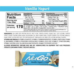 Gluten-free NuGo bars, convenient protein snack for on-the-go energy.