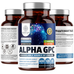 Number One Nutrition Alpha GPC bottle on a desk ready for daily cognitive support