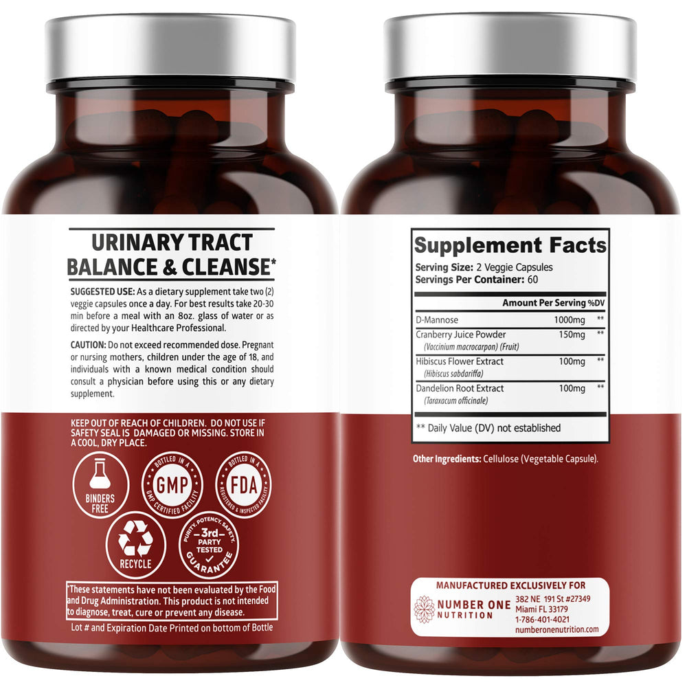 Close-up of Number One Nutrition D Mannose capsules for easy daily use