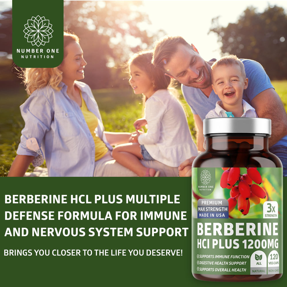 Back of N1N Berberine Plus bottle with dosage and servings