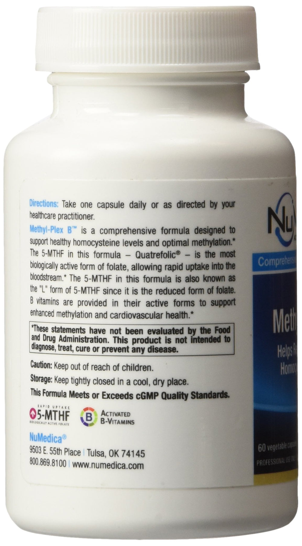 NuMedica Methyl-Plex B vegetarian capsules on a clean backdrop