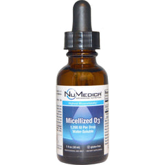 NuMedica micellized D3 1200 IU bottle for easy daily dosing.
