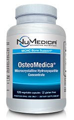 NuMedica OsteoMedica capsule bottle highlighting MCHC bone support for healthy aging