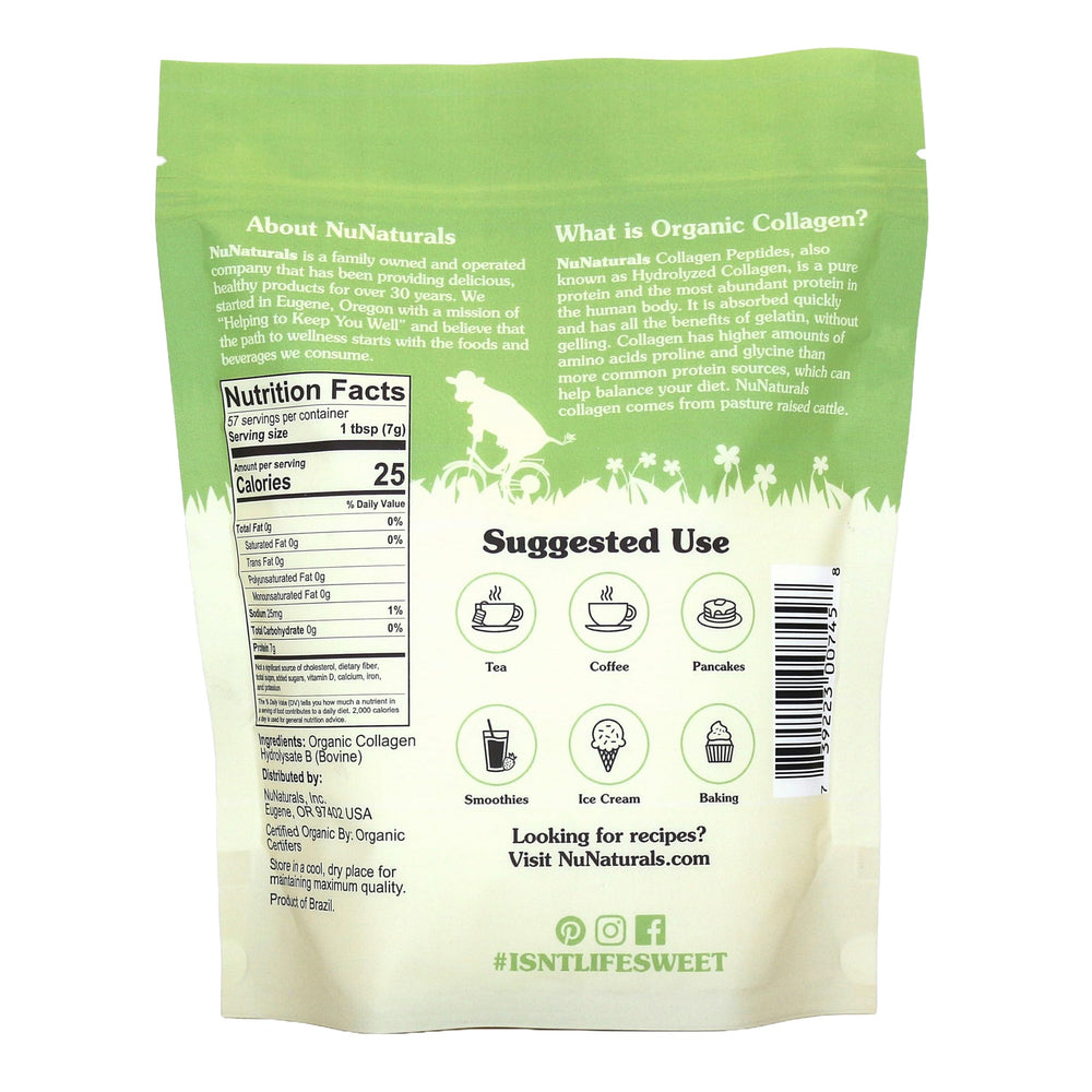Nunaturals Collagen Peptides oatmeal topping blends into breakfast bowl.