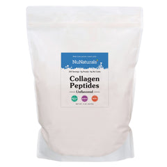 Nunaturals Collagen Peptides powder bottle shown for daily skin, hair and nails support