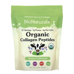Nunaturals Organic Collagen Peptides bottle for everyday protein use.
