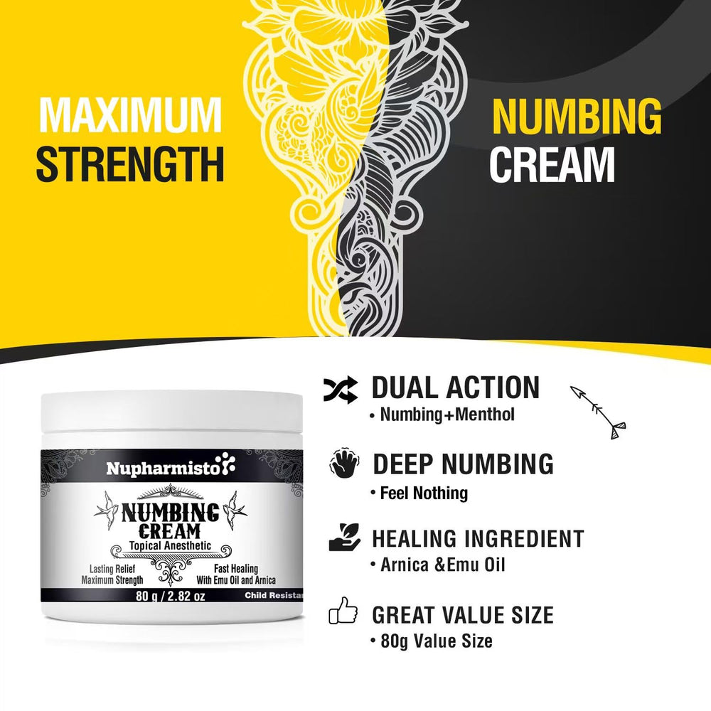 Nupharmisto Arnica Emu Oil blend for soothing skin.