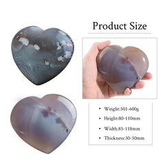 Nupuyai agate heart stone in hand highlighting tactile soothing for anxiety relief.