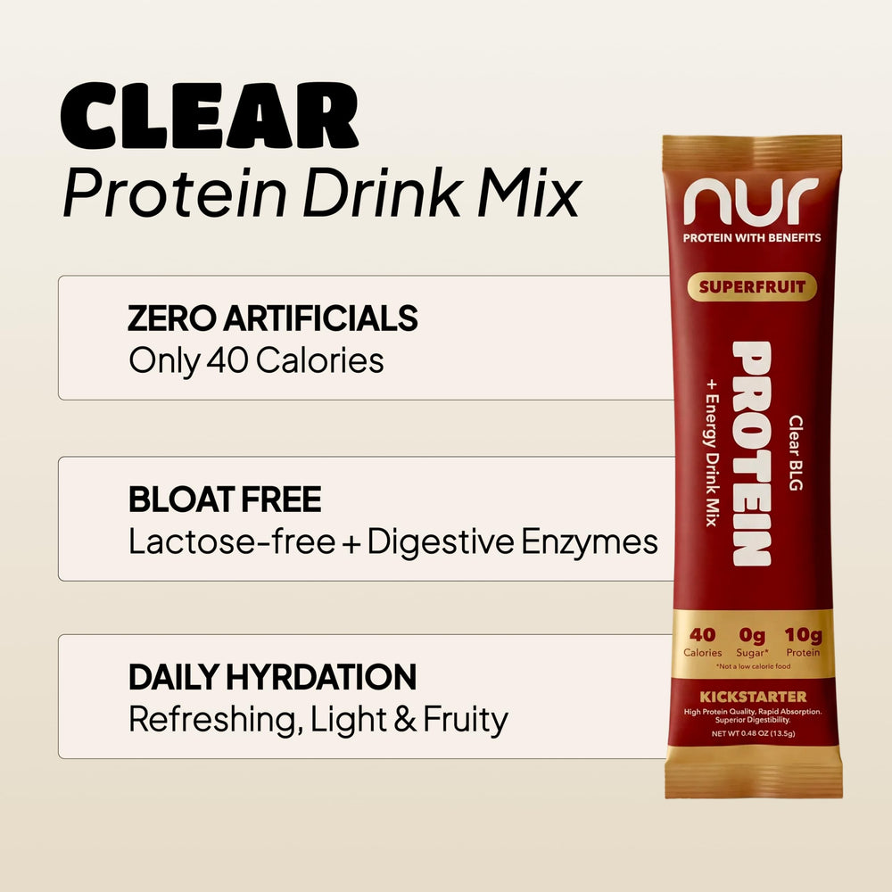 NUR energy blend with caffeine for focused workouts.