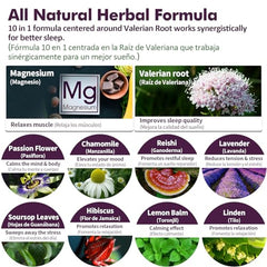 Nurbetoxa calming herbs including lavender and chamomile for relaxation.
