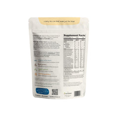 Nurished Vanilla Mighty Milk scoop mix demonstrates easy, on-the-go serving.