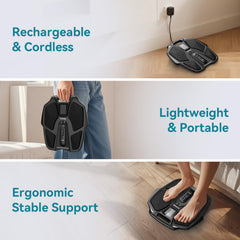 Remote control adjusts modes and intensity during use.