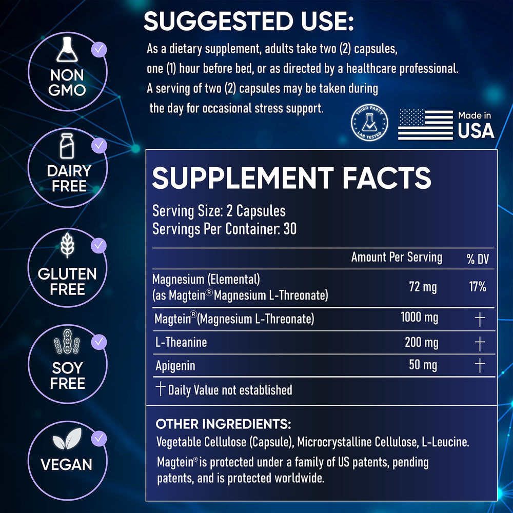 Nurses Nutrition Magnesium Sleep Stack label art showcases trusted third-party tested quality.