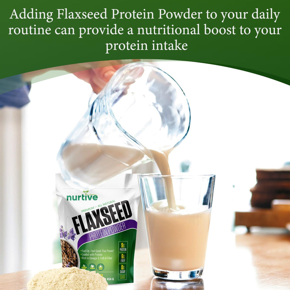 NURTIVE bottle pouring powder into a shake for easy blending
