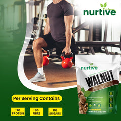NURTIVE Walnut Protein Powder with baking ingredients hints at protein-enriched recipes