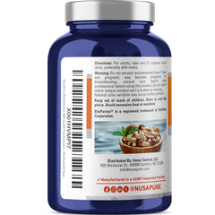 NusaPure Benfotiamine label on vegan capsules highlights plant-based sourcing.