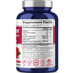Closeup of NusaPure D-Mannose Complex capsules in a bottle