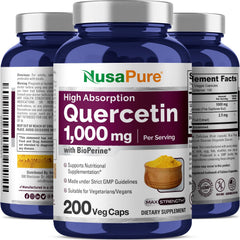 NusaPure Quercetin packaged box on shelf for daily routine.
