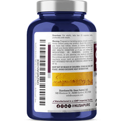 NusaPure Quercetin 1000mg serving image highlights two capsules per day.