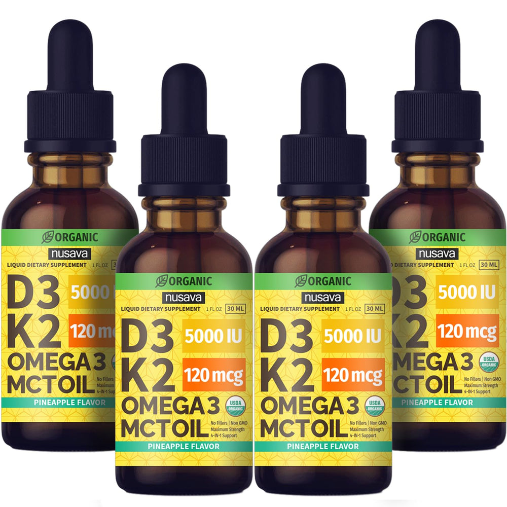 NUSAVA Vitamin D3 K2 drops bottle front view for daily wellness