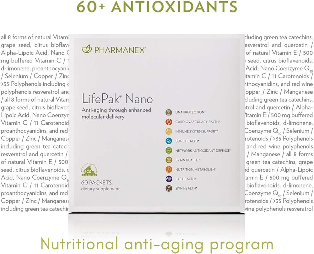Nu Skin LifePak Nano packet contents reveal compact capsules delivering targeted daily nutrients.