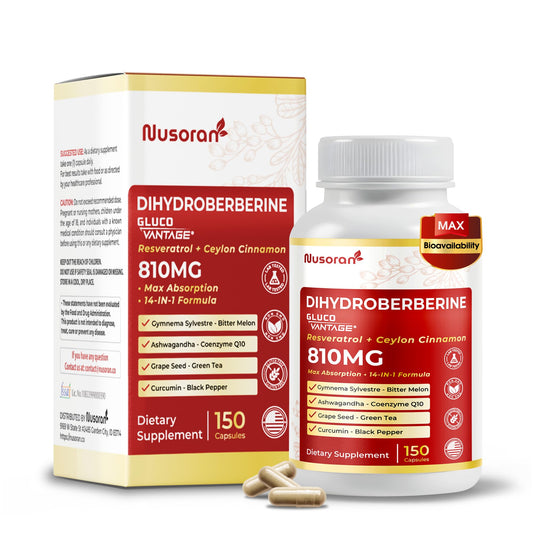 NUSORAN Dihydroberberine bottle-front shows the product ready for daily metabolism support