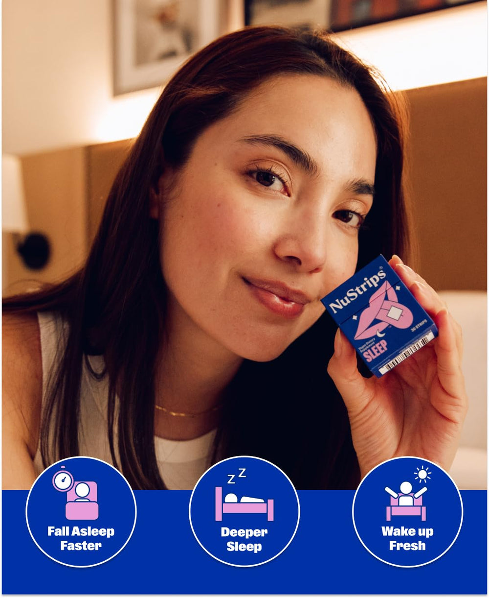 NuStrips sleep strip dissolves fast on tongue to ease into sleep